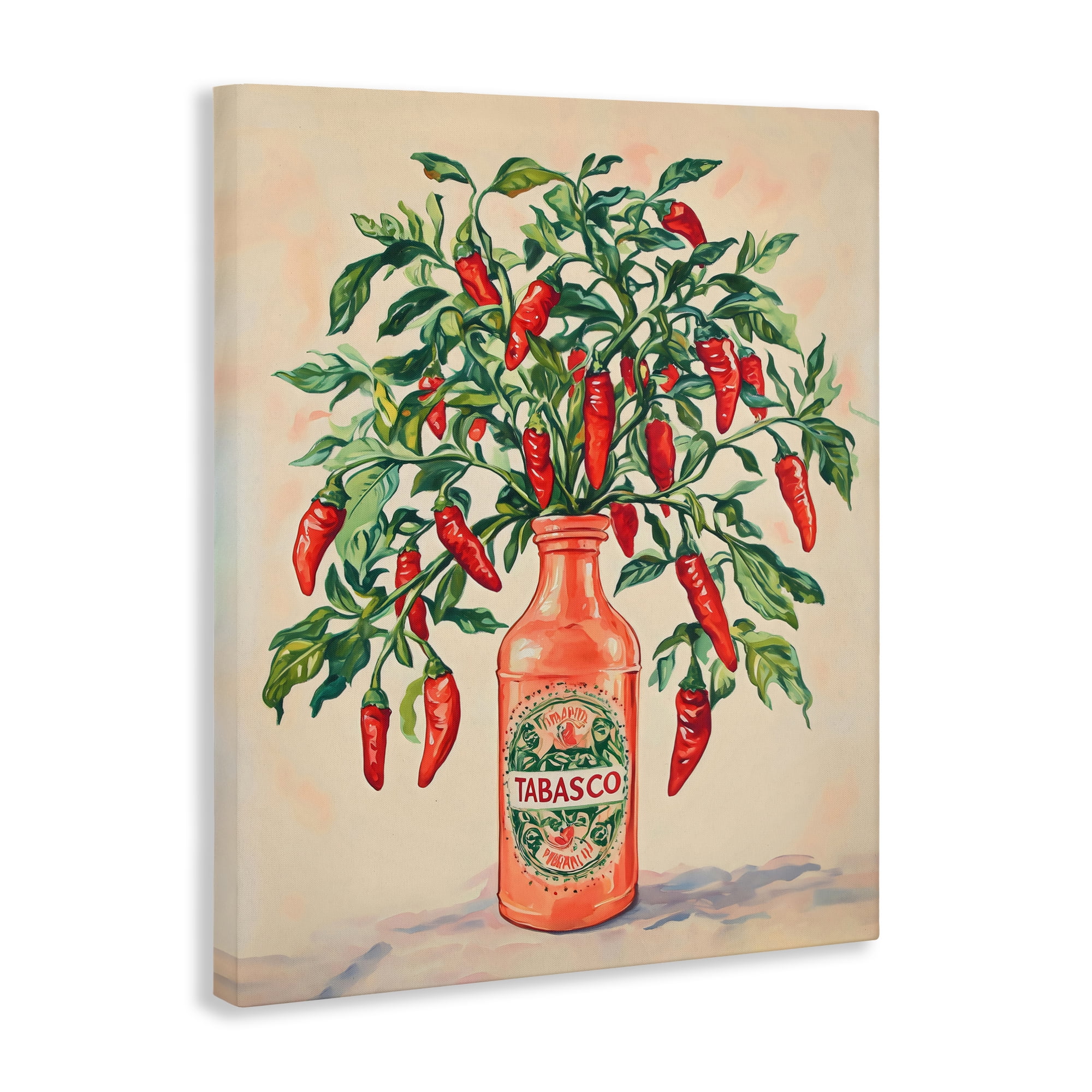 Stupell Industries Chili Peppers in Hot Sauce Vase Canvas Wall Art, design by The Prints Vibe