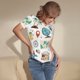 thumbnail image 3 of Balery Travel1 Body de cuello redondo de manga corta para mujer Tops de manga corta Tops básicos-Medium, 3 of 7