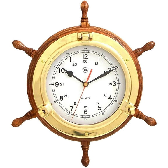 Nagina International Lacquered Porthole Wall Clock