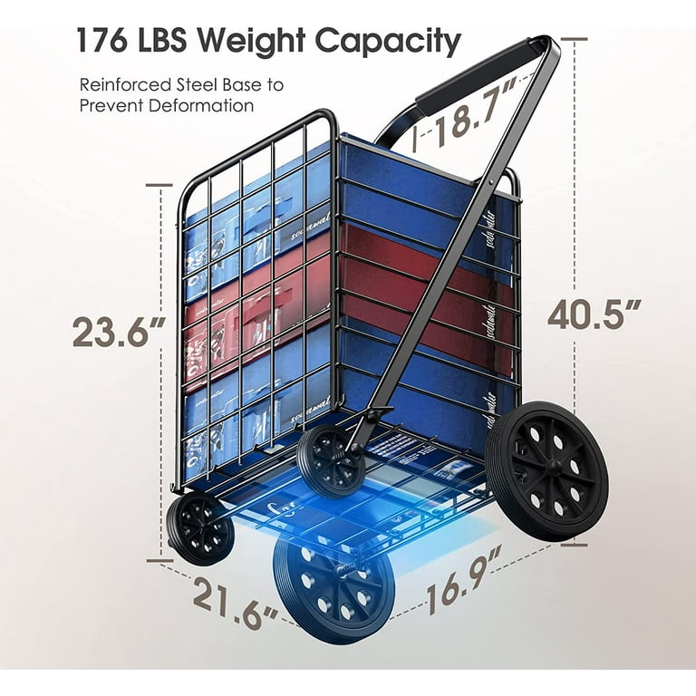 Shopping Cart for Groceries with 176LBS 91L Large Capacity Shopping Cart for Groceries with 176LBS 91L Large Capacity