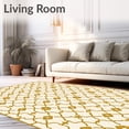 thumbnail image 2 of ODIKA 8'x10' Machine Washable Non-Slip Area Rug, Trellis Lattice Network with Interlocking Grid High Traffic Rug with Pad, Gold, 660978, 2 of 8
