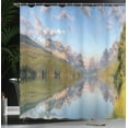 thumbnail image 4 of Ambesonne Glacier National Park Shower Curtain, Lake Scene, 69"Wx75"L, Multicolor, 4 of 5