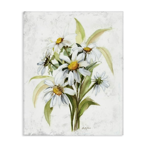 Stupell Industries Simple Daisy Bundle Botanical & Floral Painting Gallery Wrapped Canvas Art Print Wall Art, 16 x 20