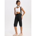thumbnail image 3 of Pantalones cortos DEVOROPA para mujer, 38 cm, cargo, color negro, 2XL, 3 of 7
