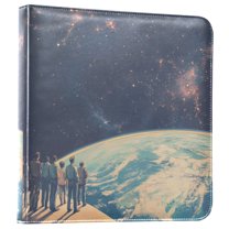 FORMRS 3 Ring Photo Album 4"x6" Self Adhesive Large Capacity PU Leather Cover, Blue Earth