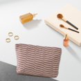 thumbnail image 5 of Lilixerw Knitted Stripe Makeup Bag Large Zipper Make Up Accessory Pouch for Purse Cosmetic Brush Bag for Travel Essential, 5 of 8