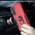 thumbnail image 3 of For Samsung Galaxy S22 Ultra Hybrid Tough Strong Dual Layer Hard PC TPU with Flat Magnetic Ring Stand Heavy-Duty Design Cover ,Xpm Phone Case [ Red ], 3 of 7