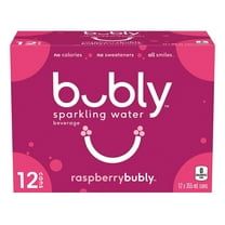 Bubly Raspberry Sparkling Water Beverage, 12x355ml cans, 4.26L/144 oz