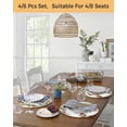 thumbnail image 5 of 15 Inch Round Placemats Set of 4, Grey Christmas Non Slip Heat Insulation PP Table Mats, Snowman Xmas Tree Elk Poinsettia Eucalyptus Washable Place Mats for Kitchen Dining Party Table Decor, 5 of 7