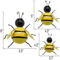 Metal Wall Bumble Bee 4 Pack 3D Sculpture Wall Art Bee Ornament