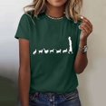 thumbnail image 2 of Charmgo Summer Tops for Women 2024, Women's Human and Animal Print Shirt Short Sleeve Round Neck T Shirt Fashion Lightweight Soft Casual Summer Clothes Graphic Tees for Women Blouses for Women Green, 2 of 4