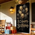 thumbnail image 2 of Gold Black Glitter Balloon Happy Birthday Door Banner Polyester 35.4x70.86 Inches Covers for Front Door, Birthday Celebration Banner for Living Room, Party Space, Indoor Outdoor (65th), 2 of 10