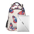 thumbnail image 7 of FORMRS Unisex Backpack Elementary School Travel Bookbag with Reflective Stripes, Blue Butterflies, 7 of 7