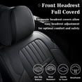 thumbnail image 4 of Coverado Car Seat Covers 2 Seats, Waterproof Faux Leather Front Seat Protectors, Auto Interior Cushions Universal Fit for Most Cars, Black, 4 of 9