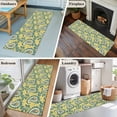 thumbnail image 5 of 2'x6' Rug Runners for Hallways Kitchen, Yellow Teal Boho Botanical Non Slip Entryway Beside Floor Carpet Runner, Southwestern Leaves Ethnic Tribal Laundry Room Bedroom Throw Rugs Mat for Family Pet, 5 of 8