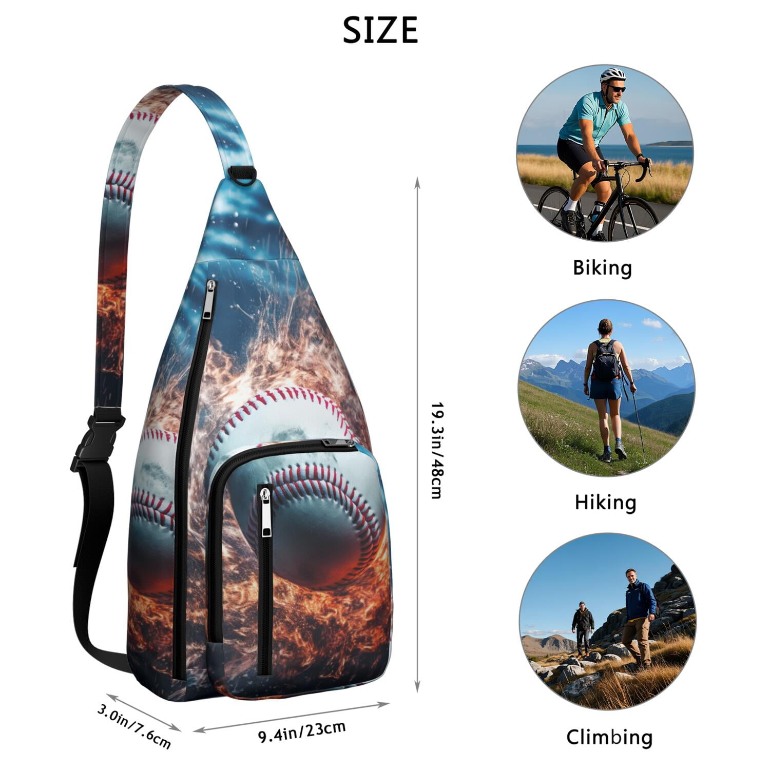 Athletic Journey Sling Backpack - Water-resistant Shoulder Bag for Baseball, Soccer & Competition Gear