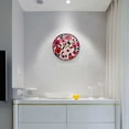 thumbnail image 5 of Yayeee Wall Clock Battery Operated 11.9" Silent Quartz Non-Ticking for Living Room Decor, Pink and Red Flowers, 5 of 8