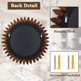 thumbnail image 5 of Easy4Home 20" Rustic Wood Mirror Wall Decoration Hanging Round Mirror,Dark Brown, 5 of 7