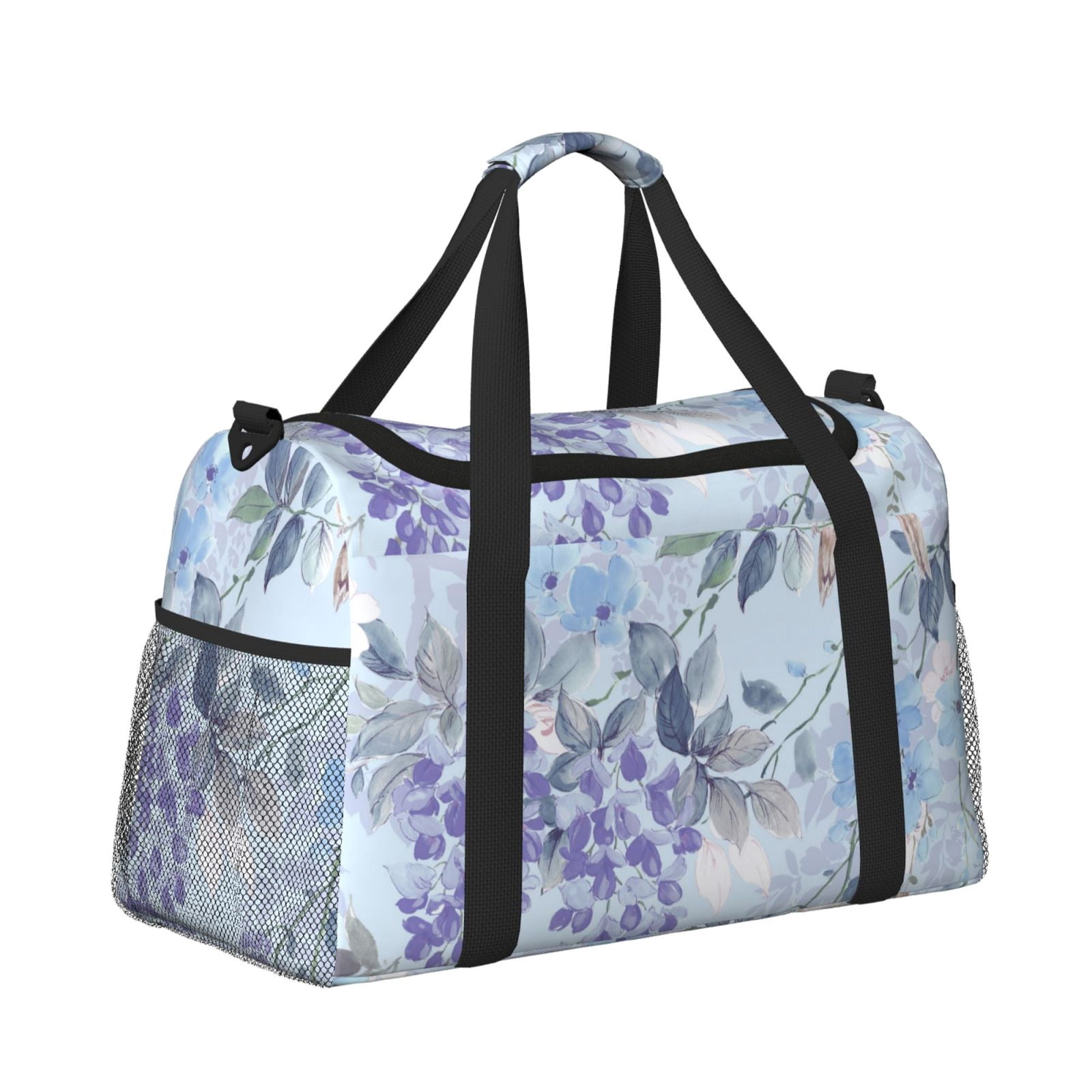 Fuzoiu Bird Butterfly Stripe Print Travel Duffle Bag,Carry On Tote Bags,Duffel Bag,Sport Gym Bag, Hospital Bag for Labor and Delivery, Overnight Bag,Luggage Bag
