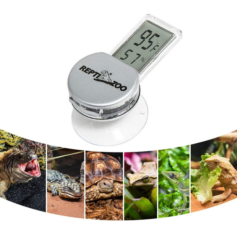 Reptile Digital Thermometer Hygrometer Accurate LCD Display,Reptile Tank  Thermometer with Suction Cup for Bearded Dragon,Amphibians Tank Accessories