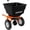 Black Douzi+Orange Shelves, variant on Tow-Behind Spreader, 130LBS Capacity Pull Lawn & Garden Broadcast Spreader with 10" Pneumatic Tires and Adjustable Flow Control, All Terrain Pneumatic Tires for Fertilizer, Seed, Salt