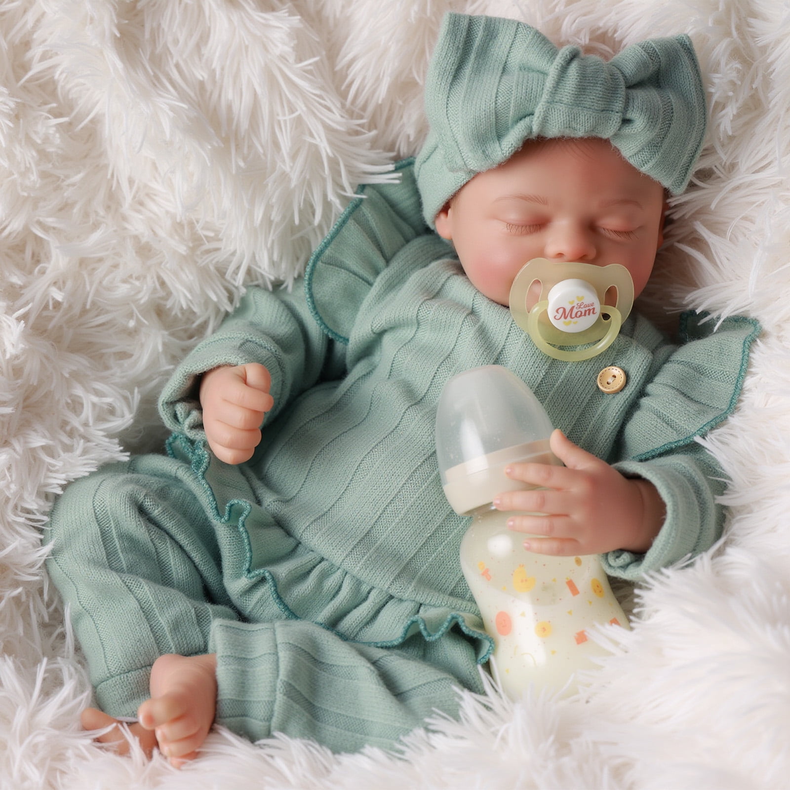 Lifelike Reborn Baby Dolls 18 in Realistic Baby Dolls Real Life Cloth Body Baby Dolls Girl Stella with Gift Box for Kids Age 3+