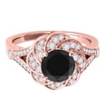 thumbnail image 2 of Aonejewelry 1.25 Ct. Ttw Black Diamond Wedding Engagement Ring In 10k Solid Rose Gold, 2 of 4
