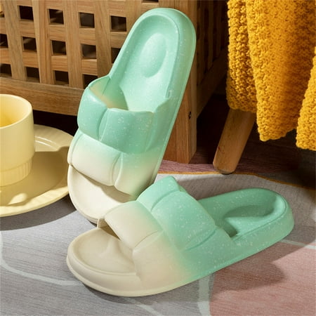 

Zpanxa Slippers for Women Star Type Summer Couple Sandals Women s Shoes With Gradient Color Flip Flops for Women Green 36-37