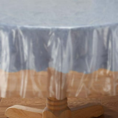 (2 pack) Plastic Round Tablecloth, 84 in, Clear, 1ct