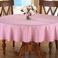 thumbnail image 2 of Collections Etc 70 Inch Round Solid Colored Tablecloth, 100% Durable Polyester, Rose, 2 of 7