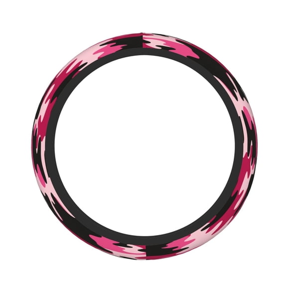 Car Steering Wheel Cover For Men Women Elastic Non-Slip Car Steering Wheel Covers Protector Universal 15 Inch Camouflage Red Black
