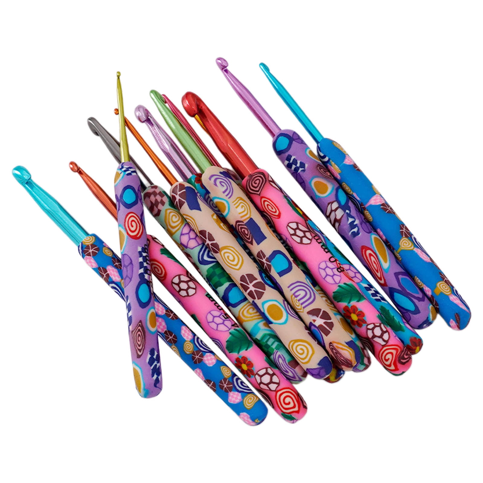 12 Pieces 2.0mm-8.0mm Crochet Hook Set Ergonomical Crochet Needle Colorful Knitting Needle for Crocheting Knitting