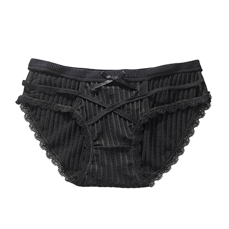 Rovga Underpants Women Panties Comfortable Breathable Lace Trim Cross Briefs  Girls Low Waist Panties Seamless Panties For Women 