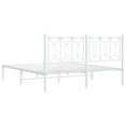 thumbnail image 6 of vidaXL Metal Bed Frame without Mattress with Headboard White 59.1"x78.7", 6 of 7