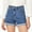 Light Blue, variant on Women's Jean Shorts High Waisted Stretchy Denim Shorts Summer Casual Rolled Hem Distressed Shorts Lightweight Zimbaplatinum Denim Shorts