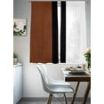 thumbnail image 5 of Sheer Curtains 72 Inches Long, Brown Black White Boho Light Filtering Window Curtains for Living Room/Bedroom, Modern Striped Art Rod Pocket Voile Sheer Curtain Drapes, 52"W x 72"L, 2 Panels, 5 of 8