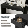 thumbnail image 3 of Euroco 52.9" Fluted Console Table with 3 Drawers,Solid Wood Narrow Long Entryway Table for Living Room Foyer Hallway,Black, 3 of 8