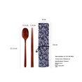 thumbnail image 1 of Palillos de cocina coreana, vajilla, cuchara de madera, palillos de madera, vajilla portátil de tres piezas para picnic al aire libre, 1 of 5