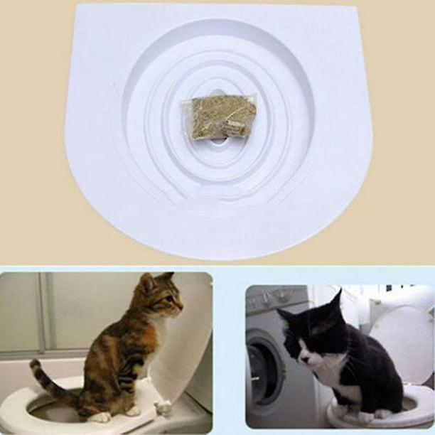 Kit de formation de siège de toilette pour chat portable bac à litière  original avec herbe à chat 