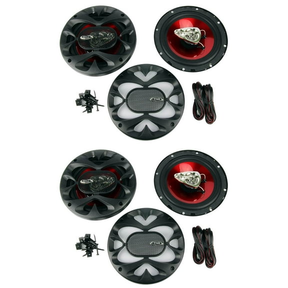 4) New BOSS CH6530 6.5" 3-Way 600W Car Audio Coaxial Speakers Stereo Red
