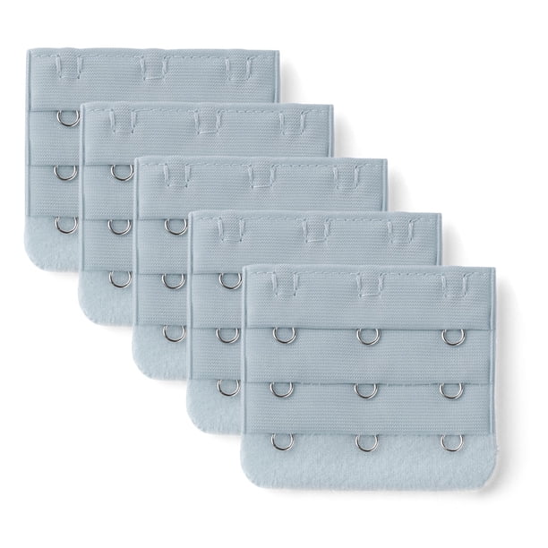 Señora 5Pcs 3 Gancho De 3 Filas Longitud Ajustable Correa Del Sujetador Extensor Ganchos De Hebilla Gris Azulado Una Talla