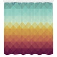 thumbnail image 3 of Ambesonne Indie Shower Curtain, Abstract Checkered Pastel, 69"Wx70"L, Turquoise Marigold, 3 of 3