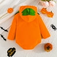 thumbnail image 4 of WIBACKER Infant Toddler Baby Girl Boy Halloween Outfits Pumpkin Costumes Cute Hooded Romper Jumpsuit Cosplay Clothes, 4 of 9
