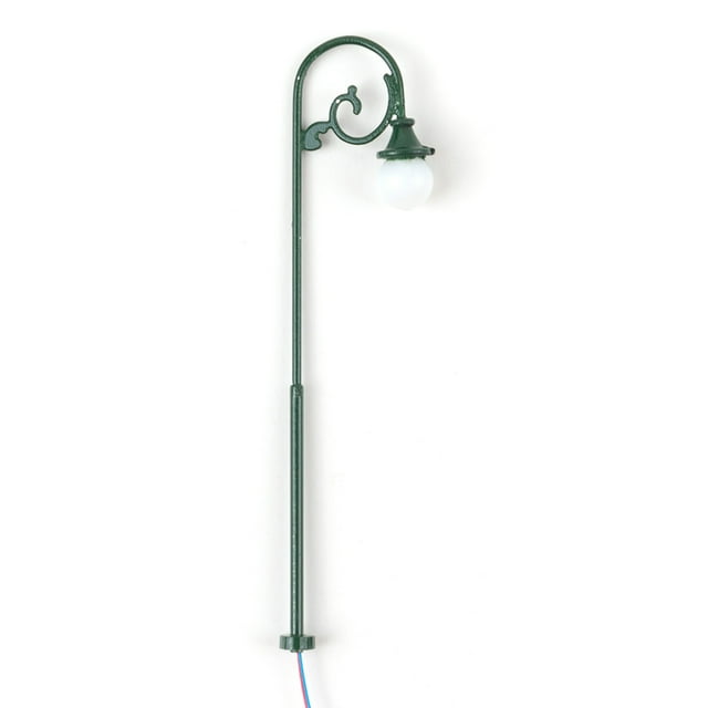 Cateissary 1:87 farolas modelo de cabeza única bombilla de ferrocarril lámpara de estilo tradicional DIY poste de luz para patio en miniatura decoración Artesanía Luz verde/blanca Cateissary HA066590-03
