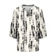 thumbnail image 5 of TaTaai Women's Roll Tab Sleeve Blouse, Printed V Neck Shirt, Linen Look Three Quarter Top for Casual Summer Gift, 5 of 5