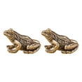 thumbnail image 2 of KLKCMS 2 Pieces Brass Frog Statues Desktop Ornament for Table Office Attract Wealth, 2 of 9