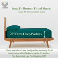 thumbnail image 3 of Split Queen 5-Piece Sheet Set, 400-TC Giza Cotton, 25 inch Deep Pockets - Teal Blue, 3 of 7