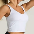 thumbnail image 2 of Aayomet Plus Size Tops For Women Women's Summer Tank Tops Body Contour Sleeveless Crop Double Lined Yoga Shirts,White XL, 2 of 5