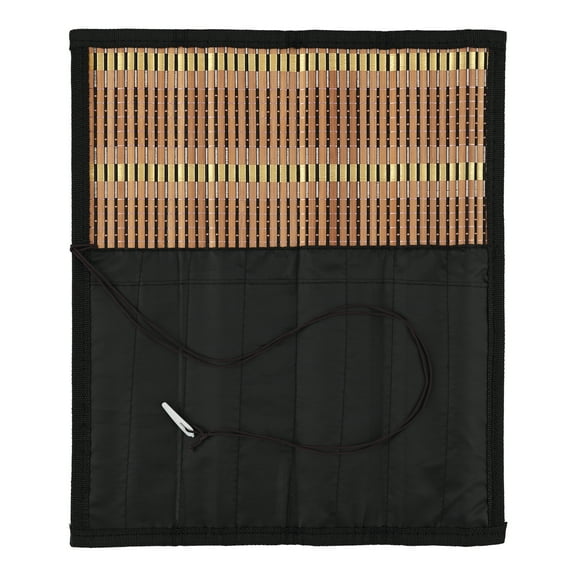 Creative Mark Paint Brush Roll Up Case - Bamboo Brush Mat with Tie Closure, 8 Large Pockets for Short and Long Handle Brushes, Breathable Design for Artists, Teachers, Students