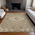 thumbnail image 5 of HomeRoots 622903 3 x 5 ft. Taupe Copper & Beige Medallion Washable Traditional Indoor & Outdoor Rectangle Area Rug, 5 of 9